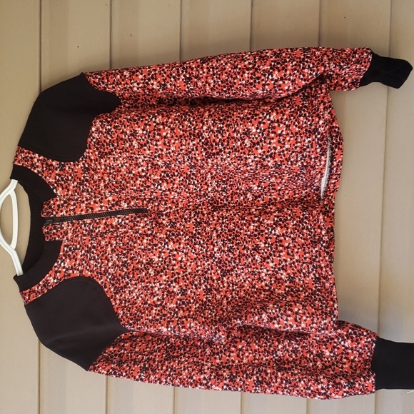 Rebecca Minkoff | Sara Ditsy Floral Sweater 1/4 zip - Picture 2 of 9